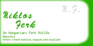 miklos ferk business card