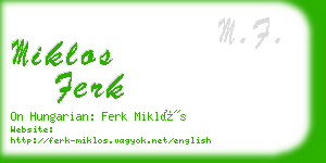 miklos ferk business card